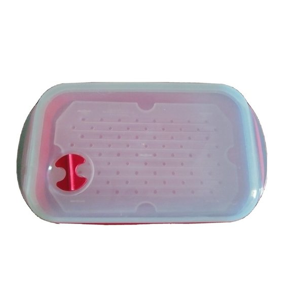 Nordic Ware Steam Cooker Microwave Safe Red & White - Picture 1 of 5